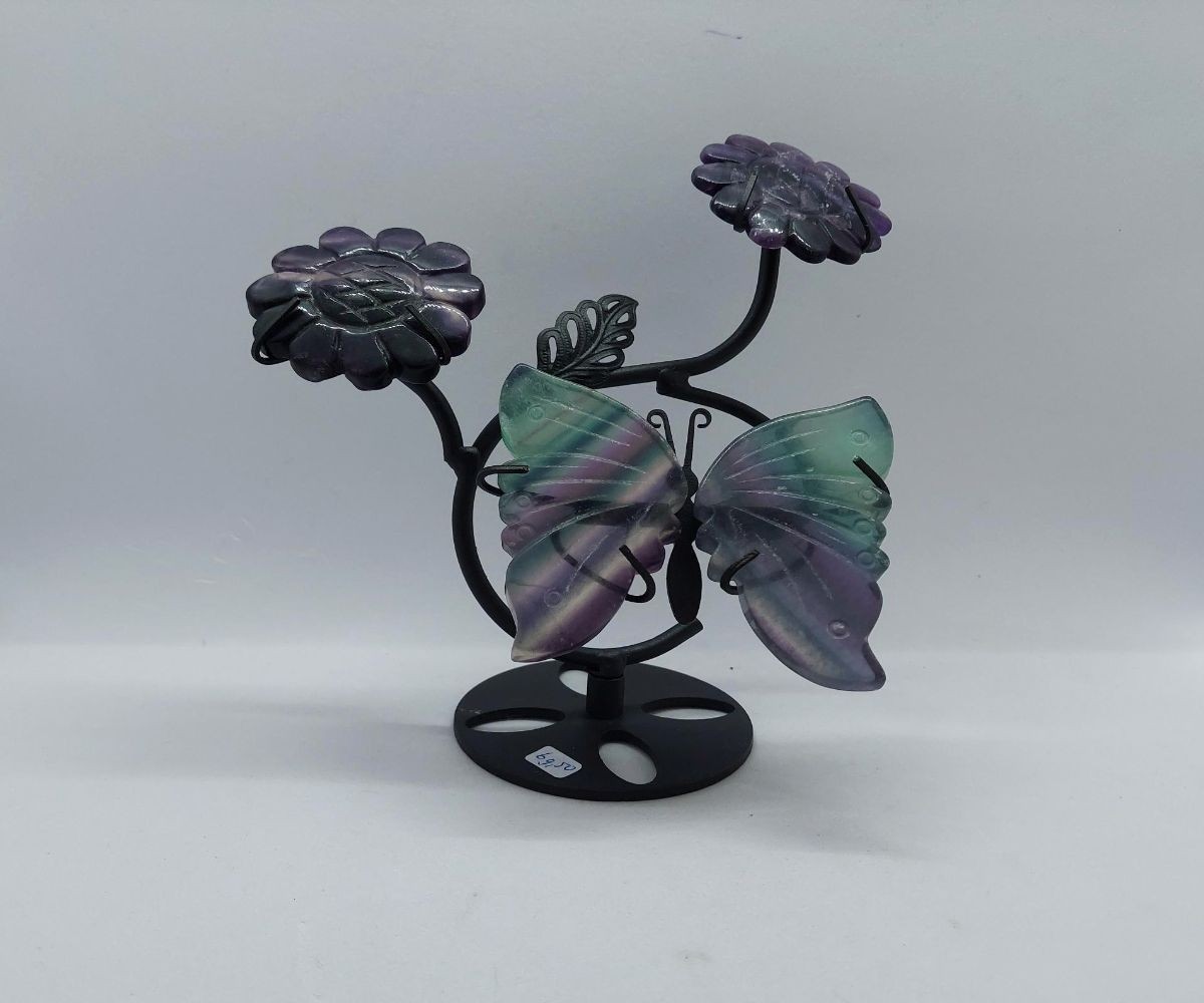 Vlinder met bloemen fluoriet
